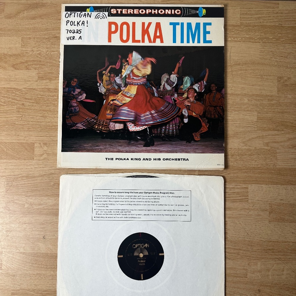MATTEL OPTIGAN ORGAN RECORD - POLKA! - DISC # 70225 - MELLOTRON EXTREMELY RARE!